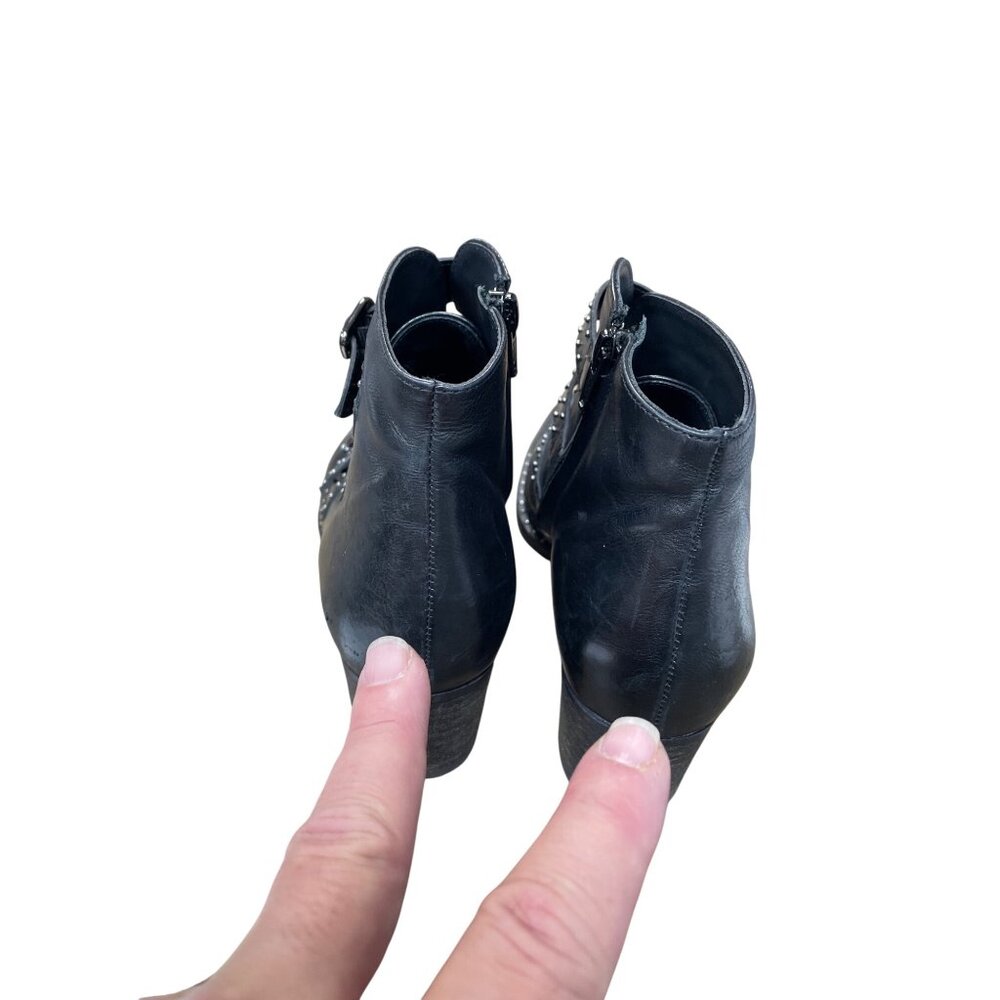 Paul Green Womans Black leather studed moto ankle boots sz 5.5 SKU 9631 - Picture 15 of 16